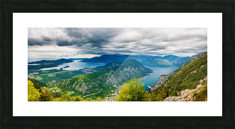View of Bay of Kotor from Serpentine road Picture Frame print