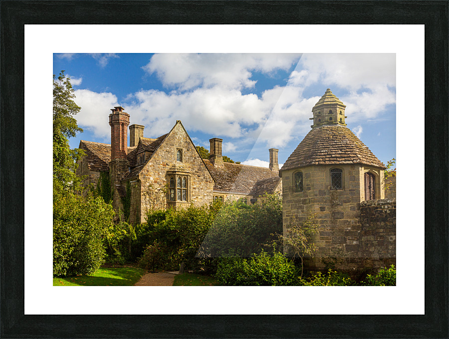 Historic british stately home with walled garden Picture Frame print