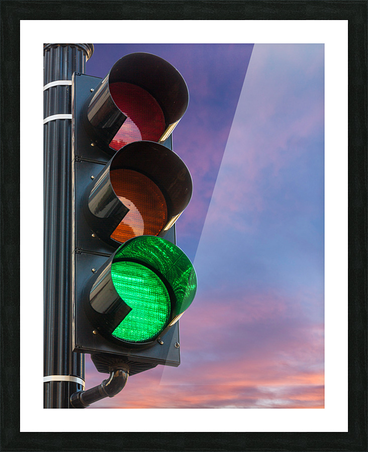 Green light on traffic signal motivational message Impression et Cadre photo