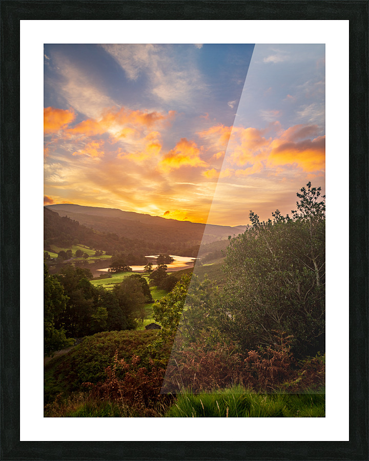 Sunrise over Rydal Water in Lake District Picture Frame print