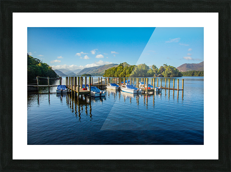 Boats on Derwent Water in Lake District Impression et Cadre photo
