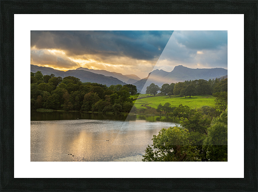 Sunset at Loughrigg Tarn in Lake District Picture Frame print