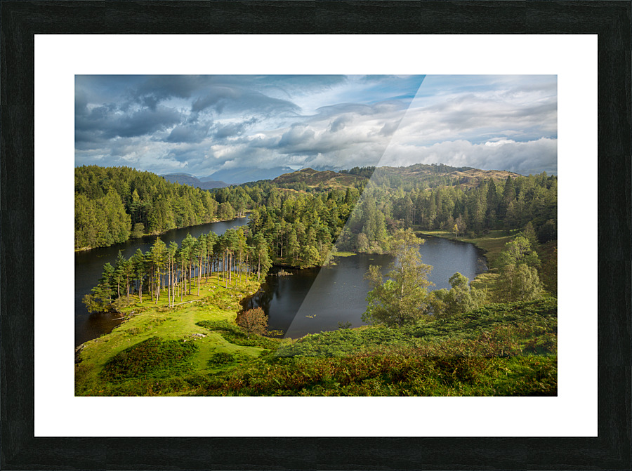 Clouds over Tarn Hows in English Lake District Picture Frame print