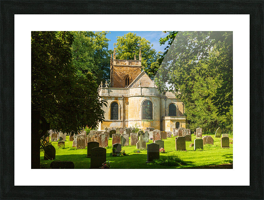 Church and graveyard in Honington Cotswolds Picture Frame print