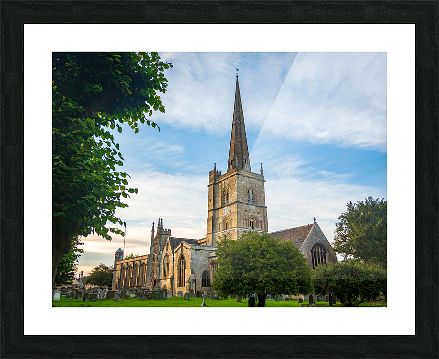 Church and graveyard in Burford Picture Frame print