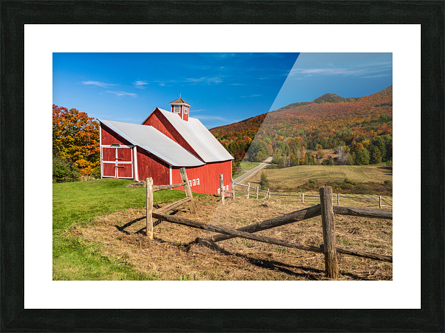 Grandview Farm barn with fall colors in Vermont Impression et Cadre photo