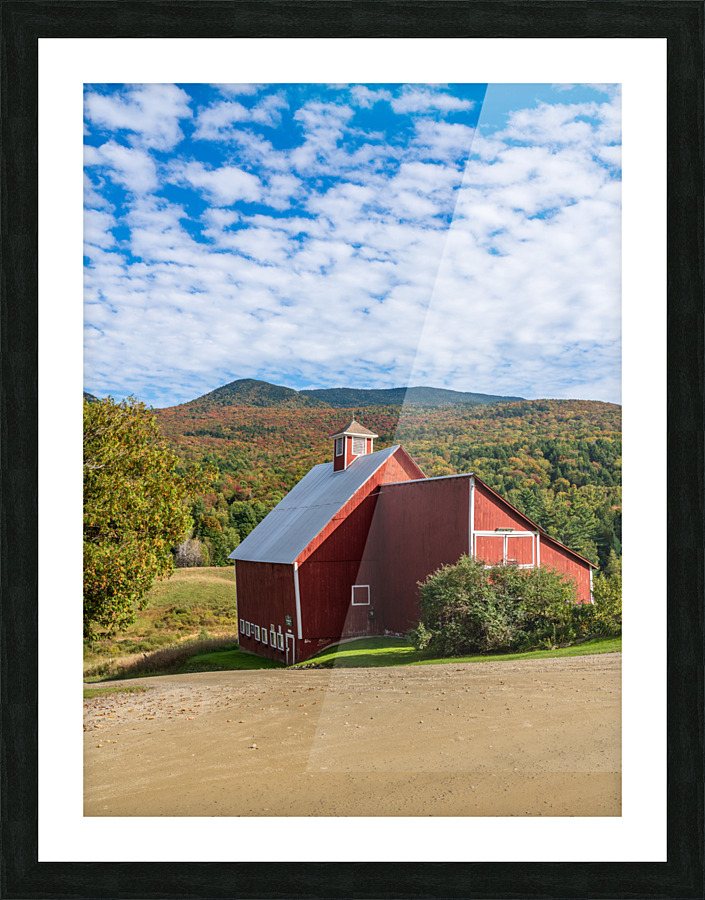 Grandview Farm barn with fall colors in Vermont Picture Frame print
