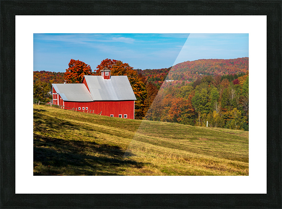 Grandview Farm barn with fall colors in Vermont Impression et Cadre photo