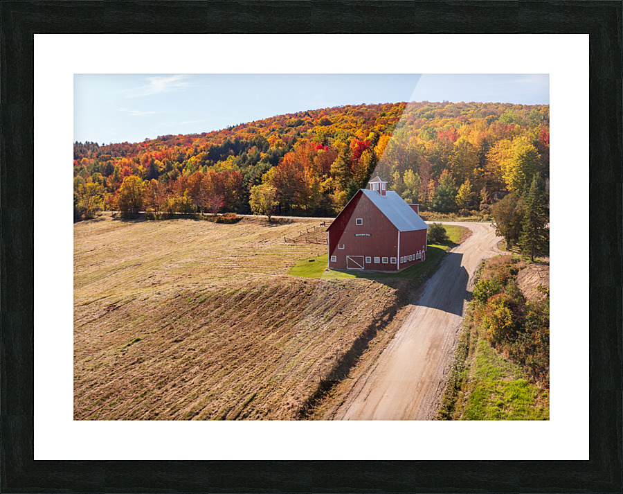 Grandview Farm barn with fall colors in Vermont Picture Frame print