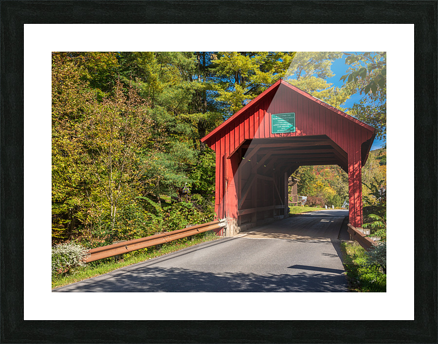 Lower covered bridge in Northfield Falls Vermont Picture Frame print