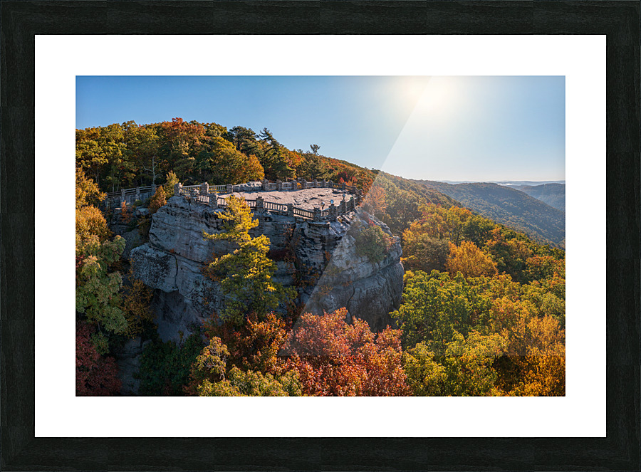Coopers Rock panorama in West Virginia with fall colors Picture Frame print