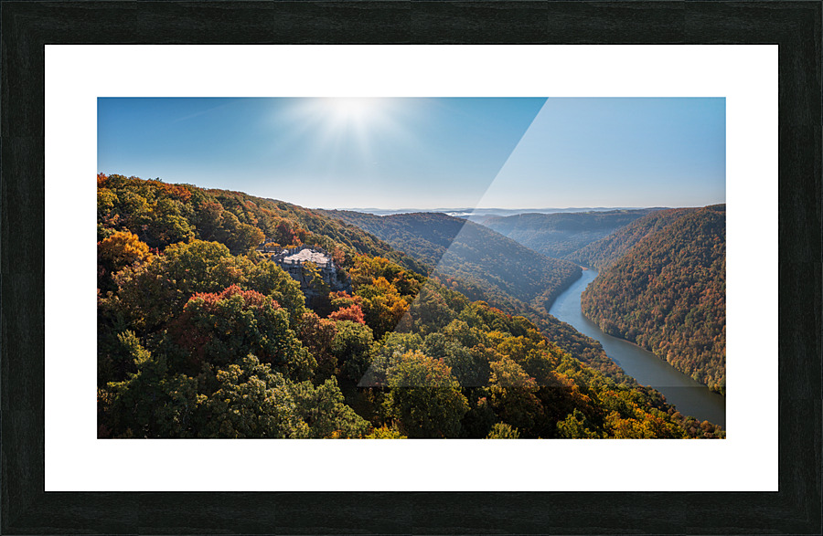  Cheat River panorama in West Virginia with fall colors Picture Frame print