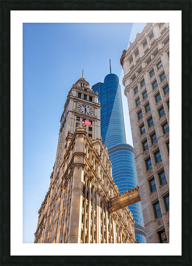 Wrigley building and Trump tower Chicago Picture Frame print