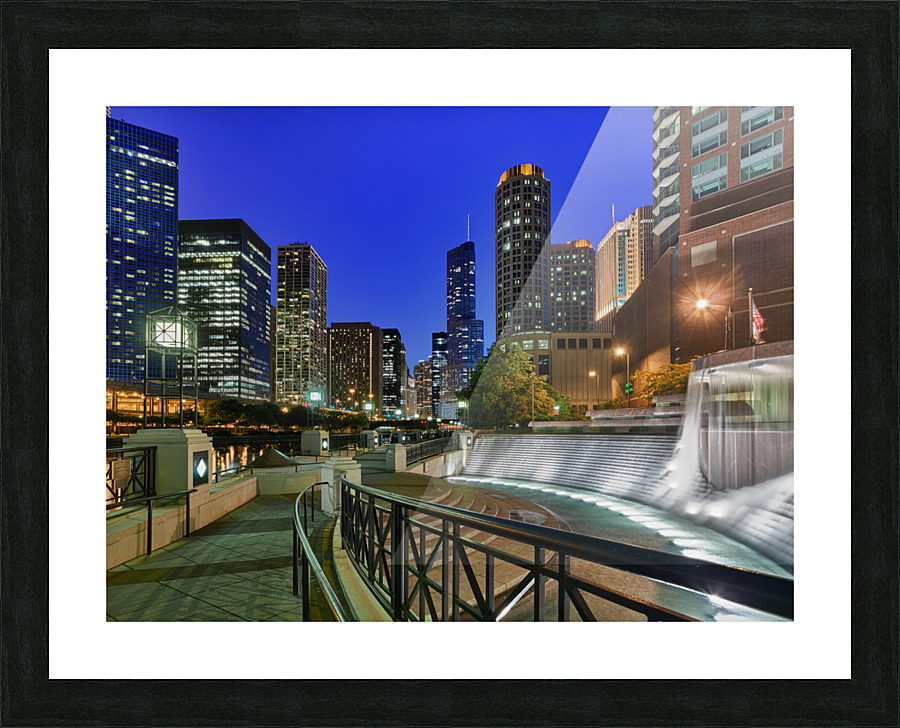 Riverwalk and Centennial Fountain Picture Frame print