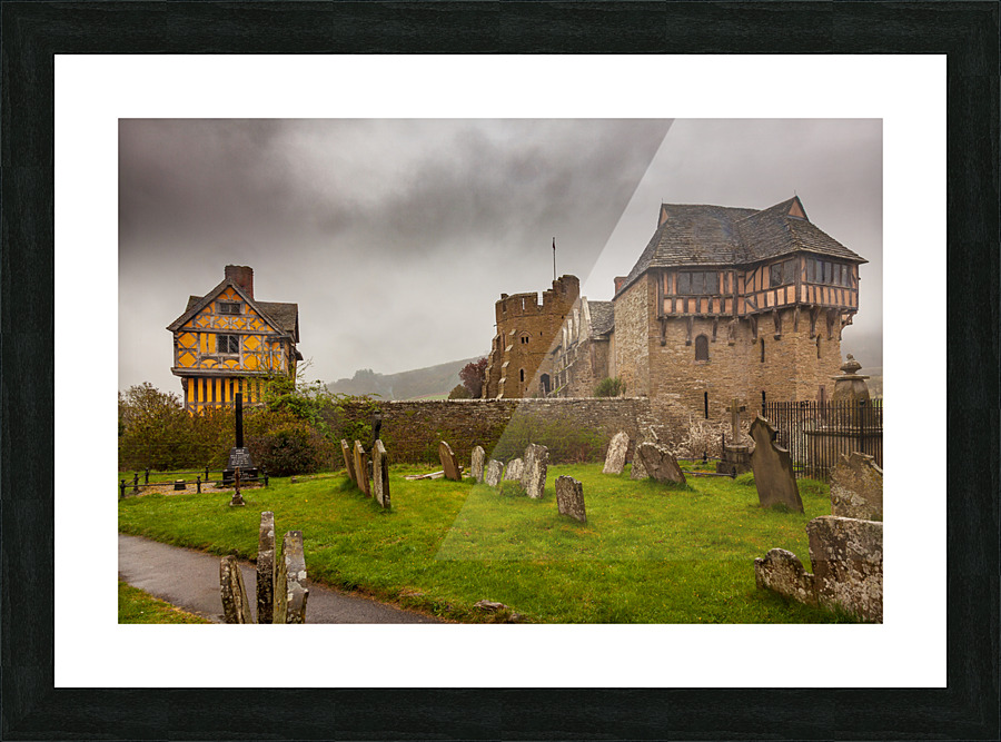 Graveyard by Stokesay castle in Shropshire Picture Frame print