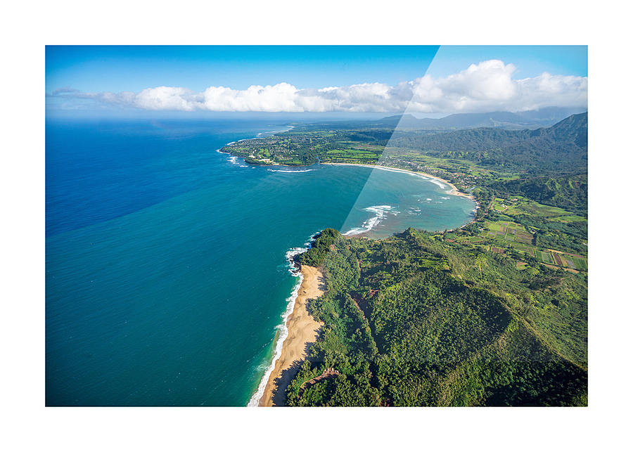 Garden Island of Kauai from helicopter tour Picture Frame print