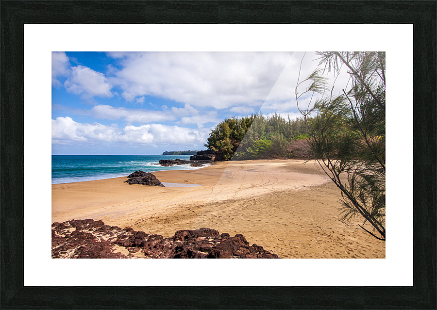 View towards Hanalei at Lumahai Picture Frame print