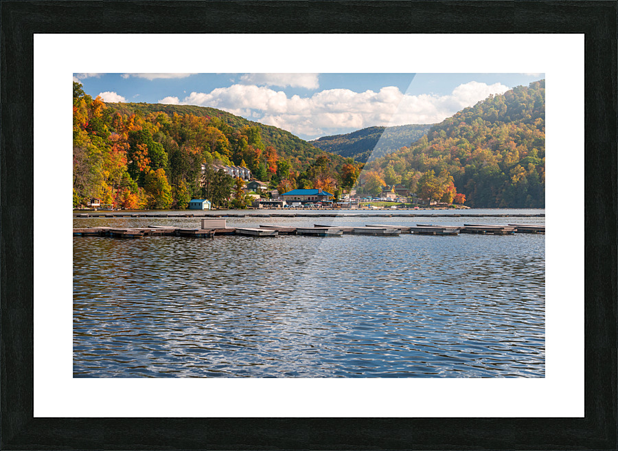 Marina and fall colors on Cheat Lake Morgantown Picture Frame print