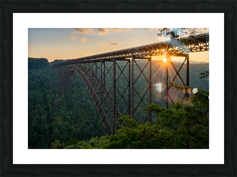 Sunset at the New River Gorge Bridge in West Virginia Picture Frame print
