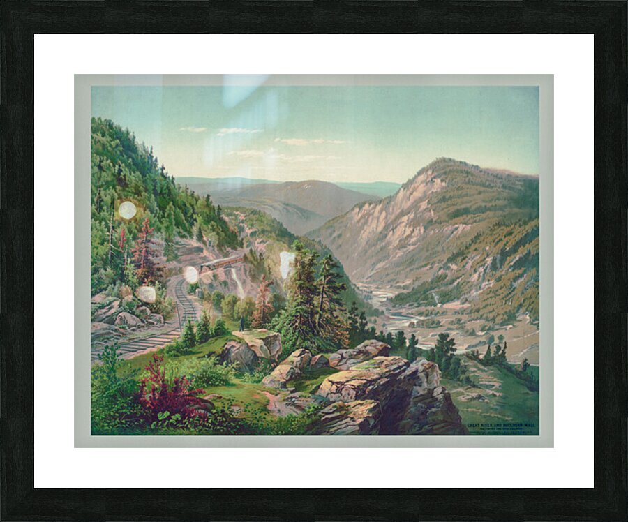 Restored painting of Buckhorn Wall and Cheat River Picture Frame print