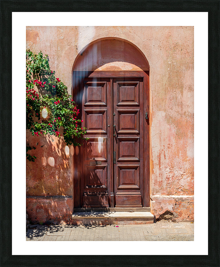 Wooden door in Unesco historical town of Colonia del Sacramento Picture Frame print