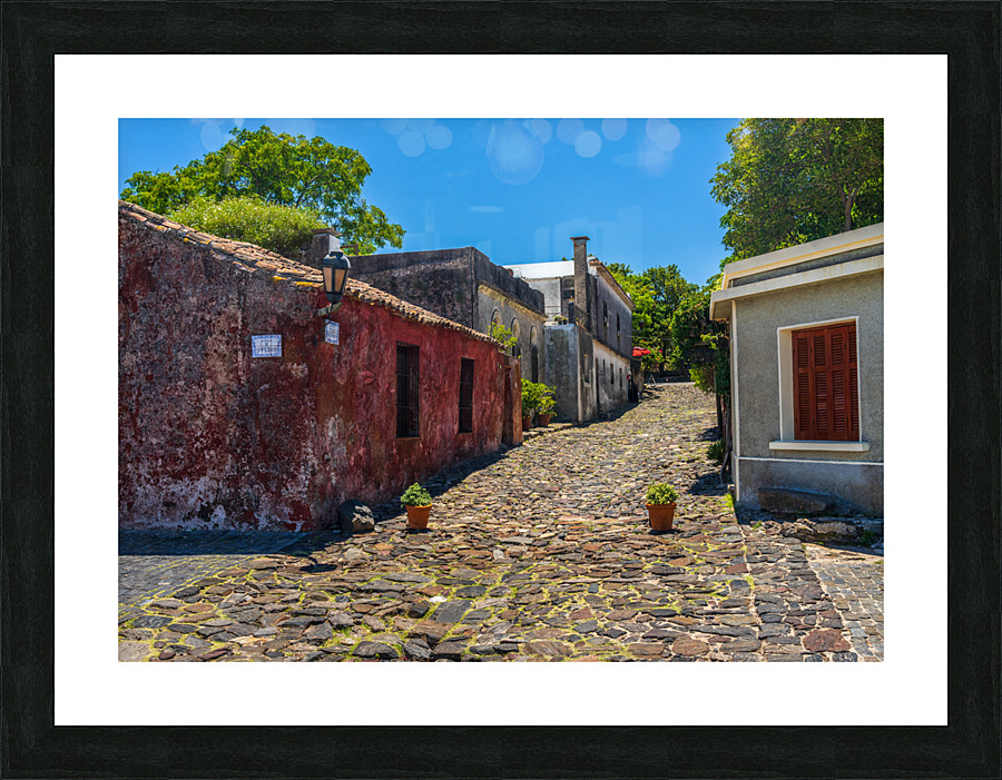 Street of Sighs in historical town of Colonia del Sacramento Picture Frame print