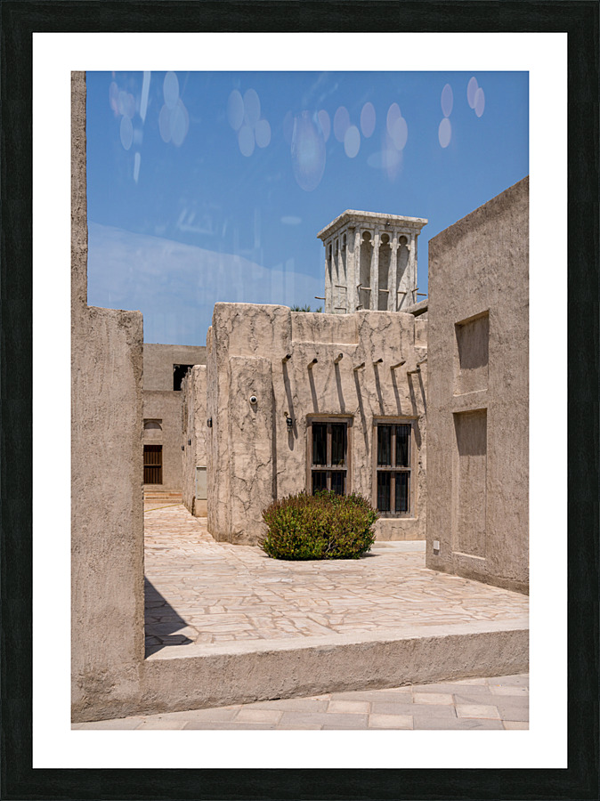 Narrow street in Al Shindagha district and museum in Dubai Picture Frame print