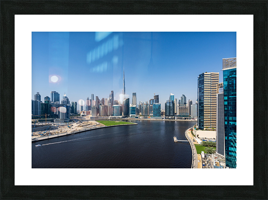 Offices and apartments of Dubai Business Bay with district behin Picture Frame print