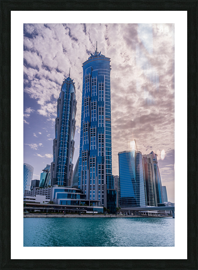 Modern apartments of Dubai Business Bay along the Canal Picture Frame print