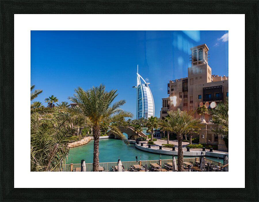 Artificial waterways around Souk Madinat Jumeirah in UAE Picture Frame print