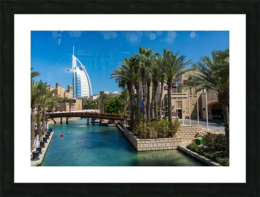 View of waterways around Souk Madinat Jumeirah in Dubai Picture Frame print