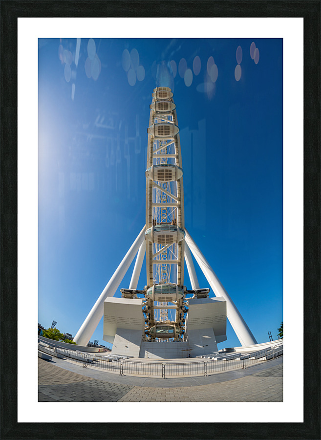 Fisheye view of Ain Dubai observation wheel on Bluewaters Island Picture Frame print