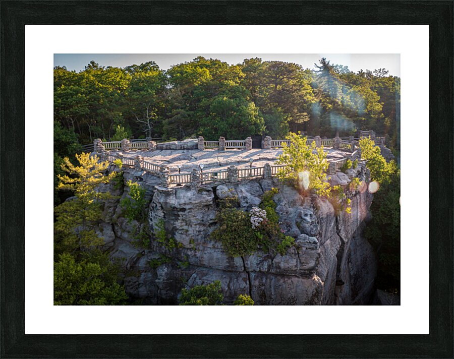 Aerial view of Coopers Rock overlook and viewpoint Picture Frame print
