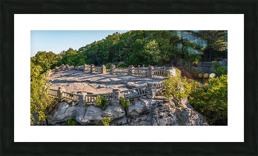Aerial view of Coopers Rock overlook viewpoint Picture Frame print