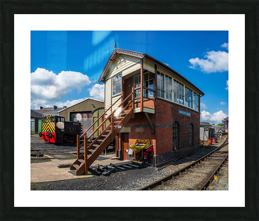 Oswestry South railway signal control box in Shropshire Picture Frame print
