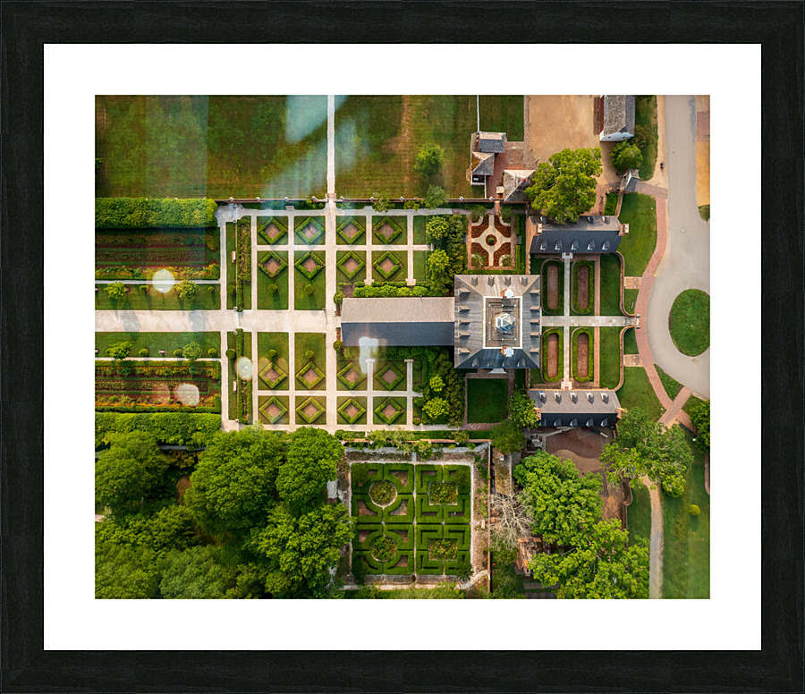 Top down view of Governors Palace in Williamsburg Virginia Picture Frame print
