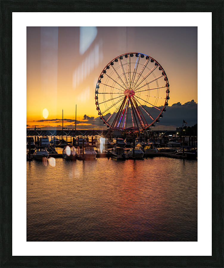 Ferris wheel at National Harbor at sunset Impression et Cadre photo