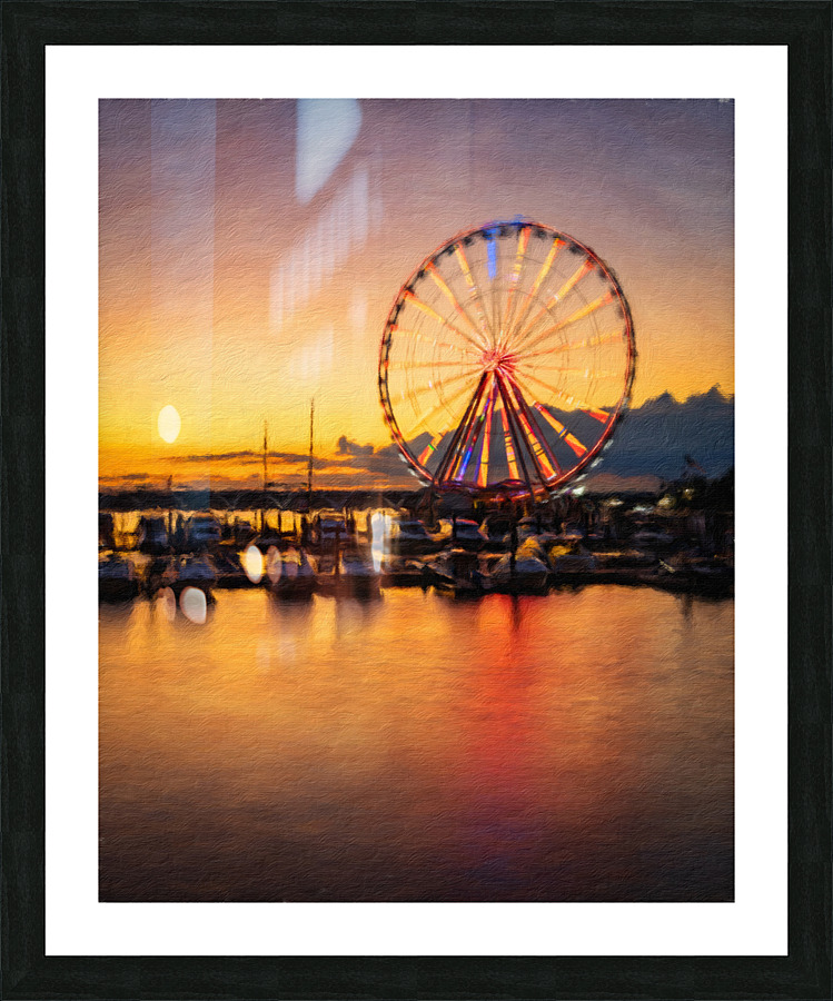 Digital art of Ferris wheel at National Harbor Picture Frame print
