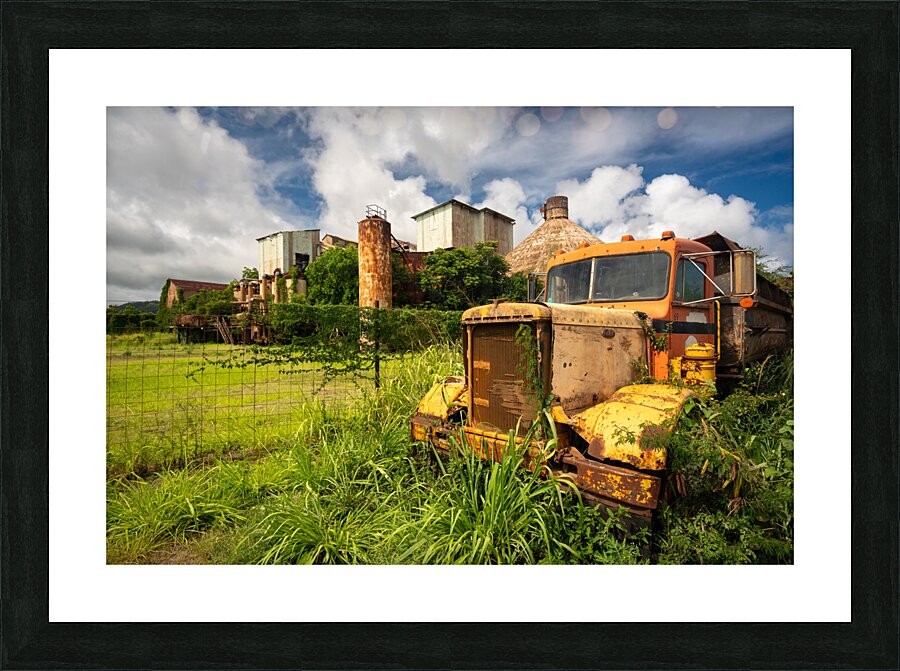 Abandoned truck by old sugar mill at Koloa Kauai Picture Frame print