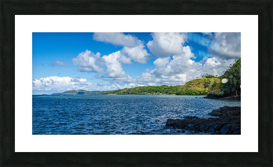 Panoramic view of Princeville coastline on Kauai Impression et Cadre photo