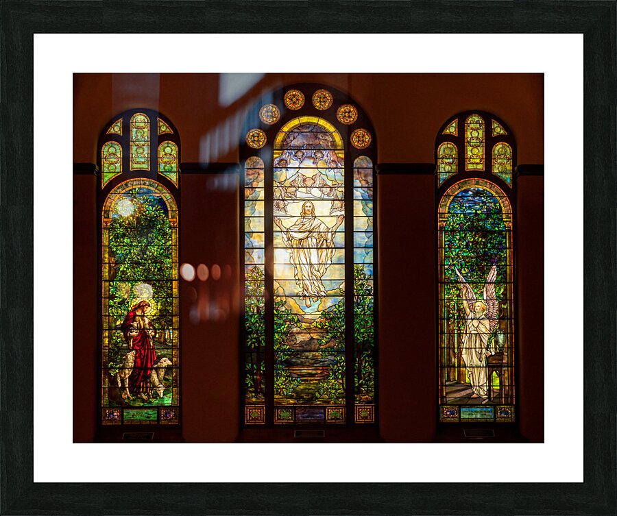 Three beautiful Tiffany stained glass windows from 1896 Impression et Cadre photo