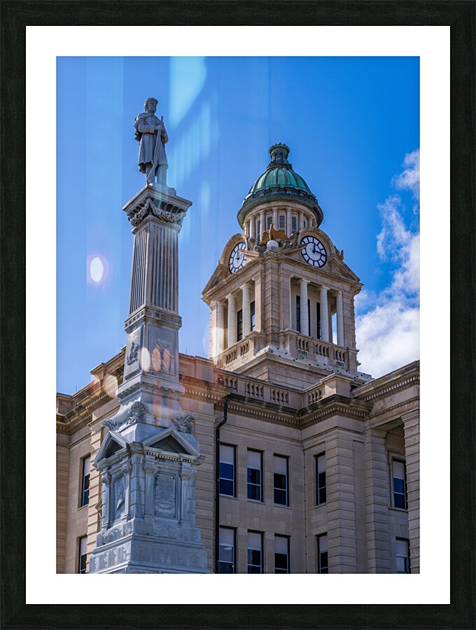 Facade and clock tower of Winneshiek County Courthouse Decorah Picture Frame print