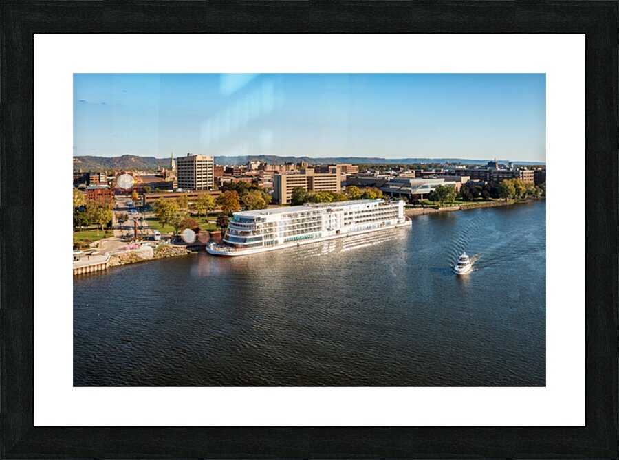 Viking Mississippi docked La Crosse Wisconsin on the Mississippi River Picture Frame print