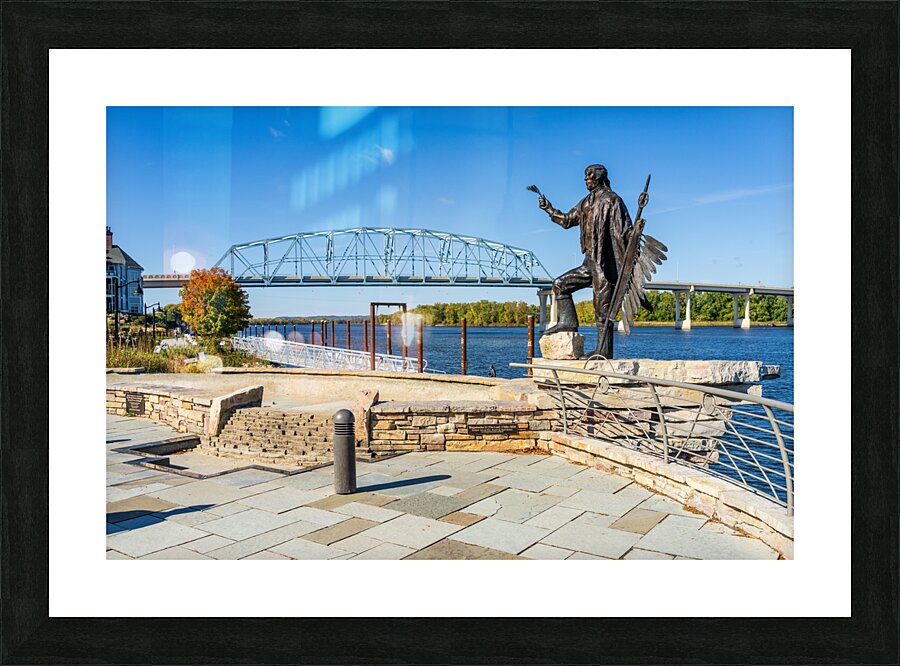 Statue alongside the Mississippi River in Wabasha Minnesota Picture Frame print