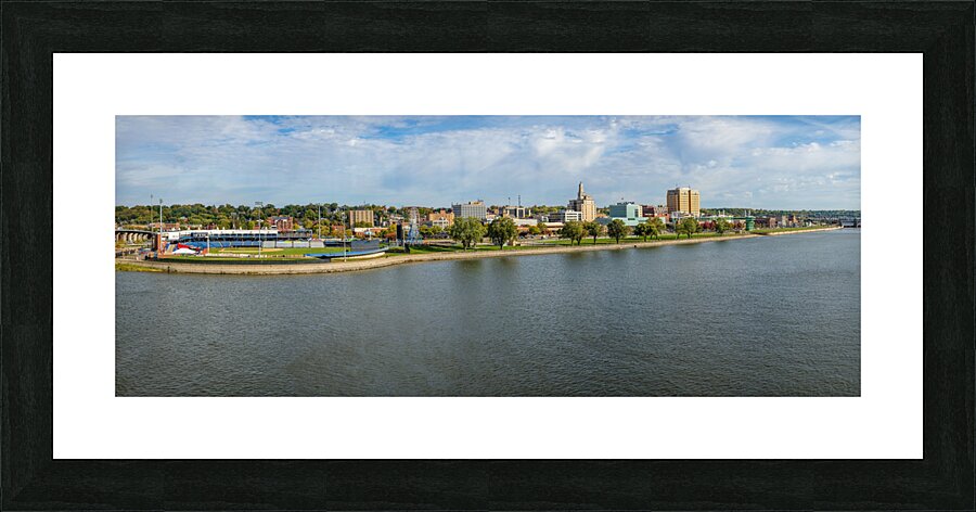 Modern Woodmen Park and downtown of Davenport IA Picture Frame print