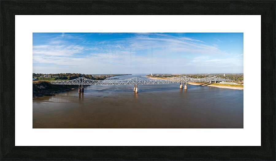 I84 interstate bridge by Natchez MS over Mississippi river in Oc Picture Frame print