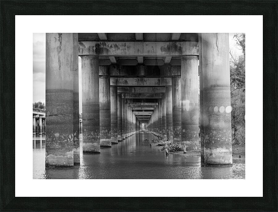 Supporting pillars of I-10 bridge above Atchafalaya basin in Lou Picture Frame print