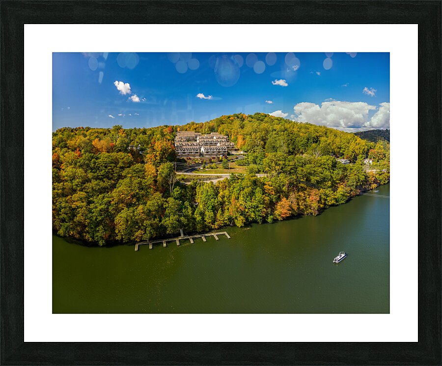 Falls colors surround townhouse development by Cheat Lake in Mor Picture Frame print