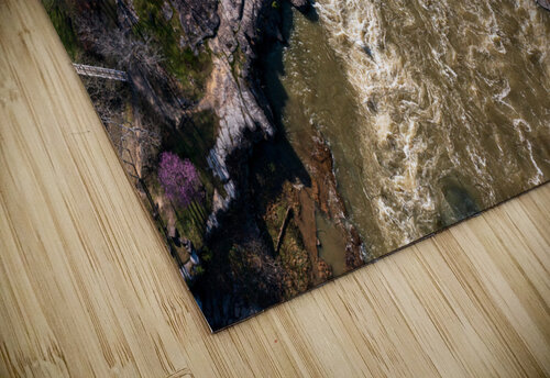 Top down over flooded Valley Falls on a bright spring morning Steve Heap puzzle