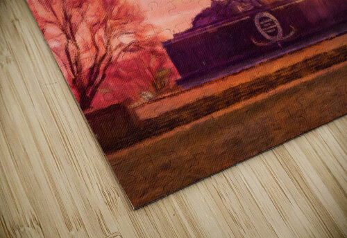 Digital painting of Iwo Jima Memorial at dawn as sun rises Steve Heap puzzle